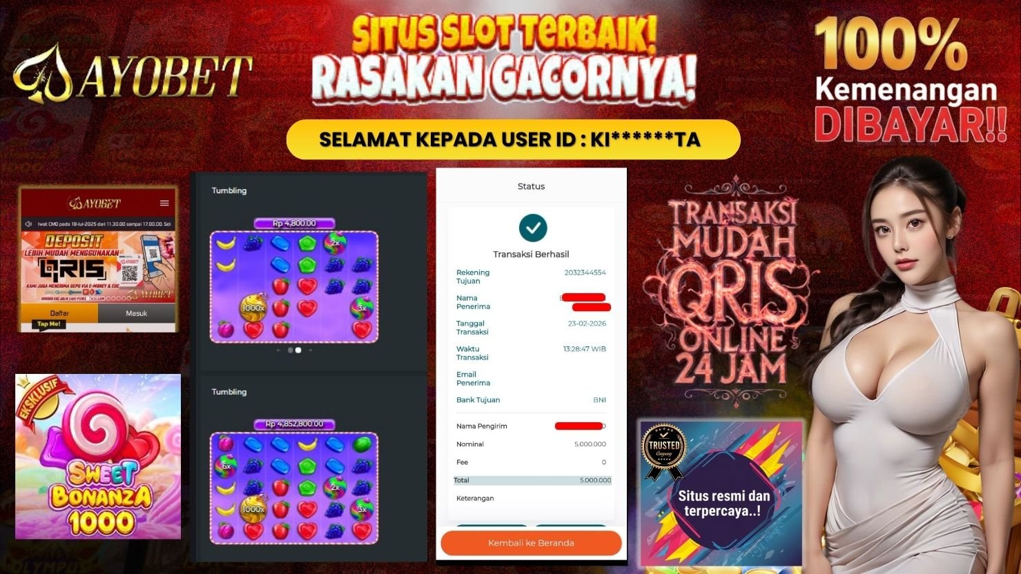 AYOBET JACKPOT SLOT SWEET BONANZA 1000